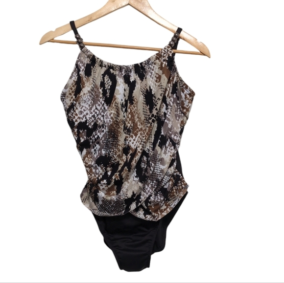 Magic Suit Magicsuit Animal Print Lisa One Piece Bathing Suit Women's size 12 - Picture 2 of 9